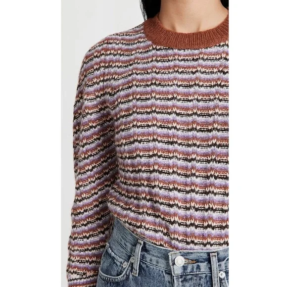 A.L.C. Samara Wool Alpaca Blend Striped Multicolor Sweater - Picture 10 of 12